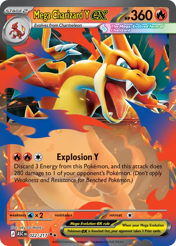 Mega Charizard Y ex #022 - Ascended Heroes Pricing & Details | Pokefolio