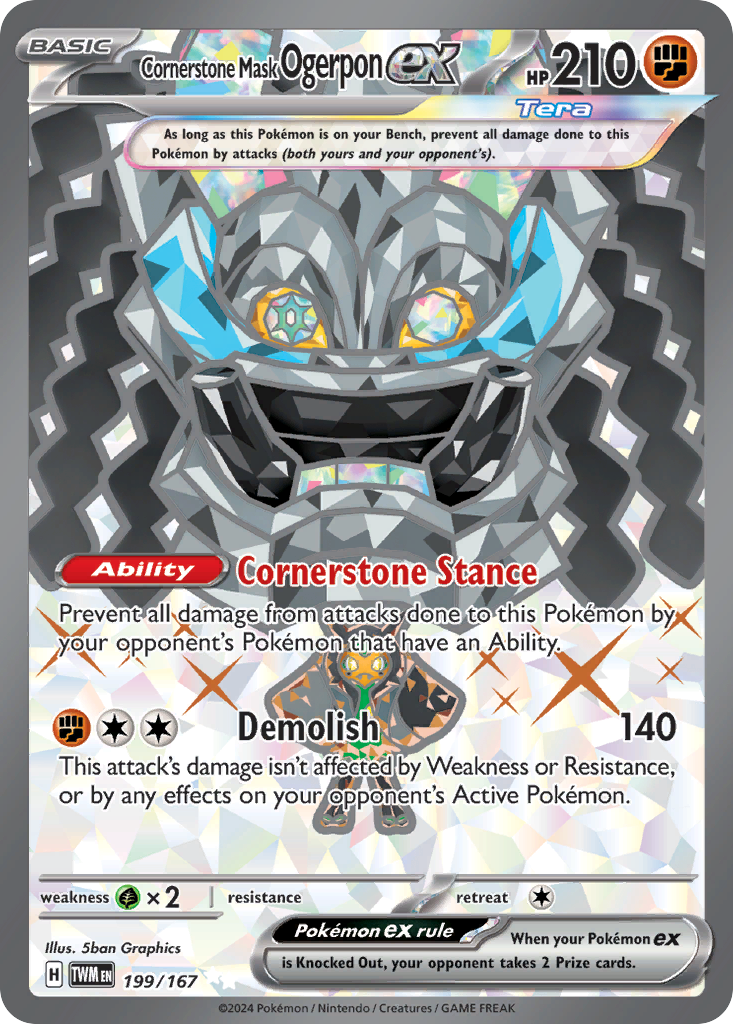 ogerpon pokemon card value - Teal Mask ex - SVP 166 - Black Star Promo [GGG] Myriad Leaf Shower (30+) This attack does 30 more damage for each energy attached to both Active Pokmon Teal Mask Ogerpon #26 Prices